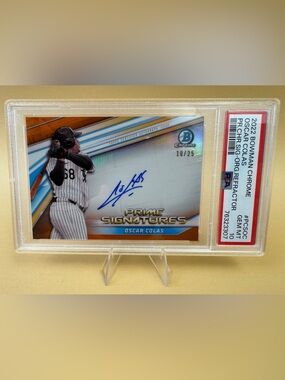 Topps Chrome Baseball Autograph Card in White, Blue, Gold